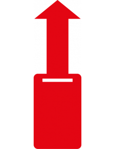 Label met sluiting, rood, beschrijfbaar