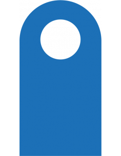 Label rond beschrijfbaar blauw 75 x 145 mm