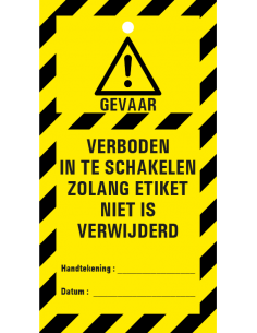 Verboden in te schakelen waarschuwingstag