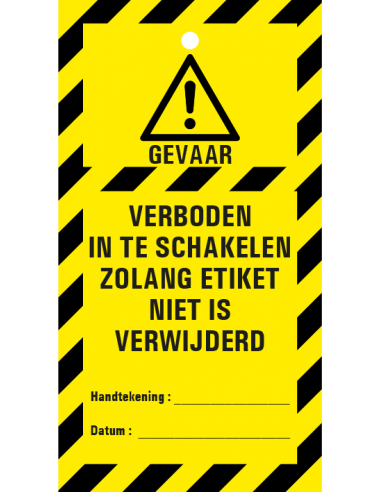 Verboden in te schakelen waarschuwingstag