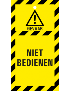 Niet bedienen waarschuwingstag