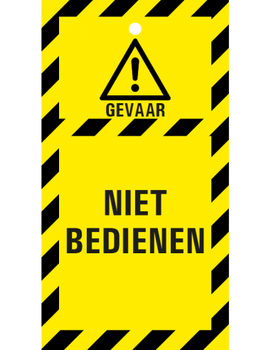 Niet bedienen waarschuwingstag