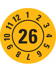 Keuringssticker met jaartal (extra sterke kleving), vel