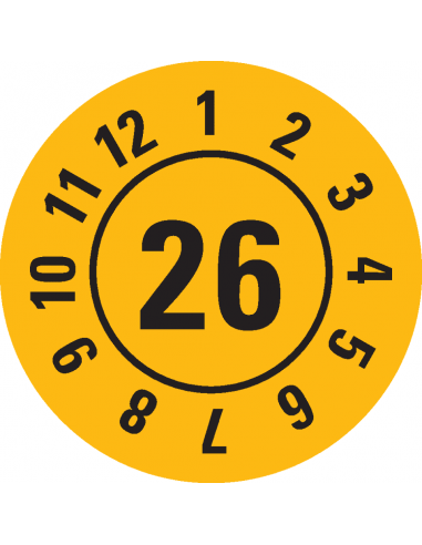 Keuringssticker met jaartal (extra sterke kleving), vel