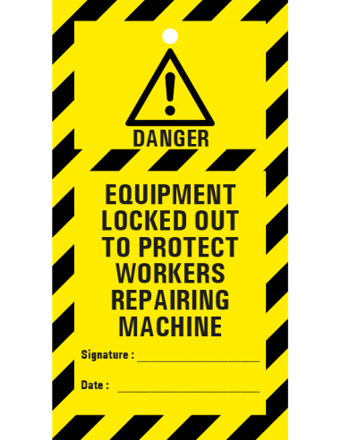 Equipment locked out to protect workers waarschuwingstag