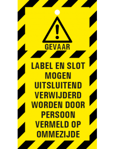 Label en slot uitsl. verwijderd door waarschuwingstag