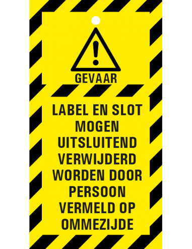 Label en slot uitsl. verwijderd door waarschuwingstag