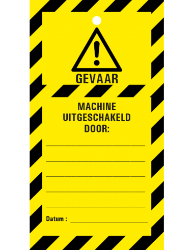 Machine uitgeschakeld door waarschuwingstag