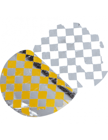 Keuringssticker met jaartal (anti-fraude dambordpatroon), vel