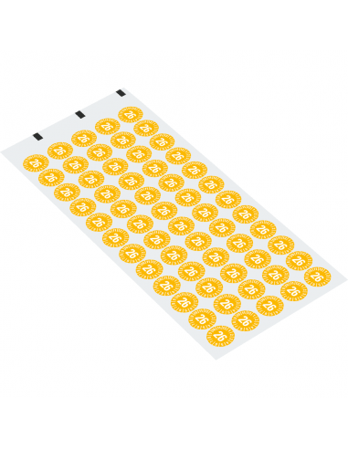 Keuringssticker met jaartal (anti-fraude dambordpatroon), vel