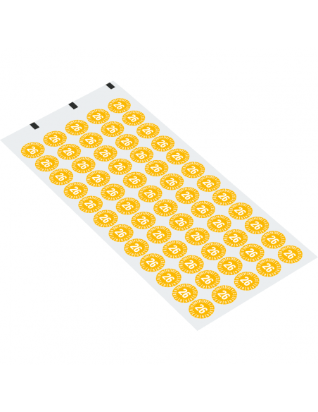 Keuringssticker met jaartal (anti-fraude dambordpatroon), vel