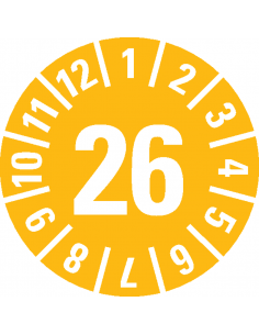 Keuringssticker met jaartal (anti-fraude dambordpatroon), vel