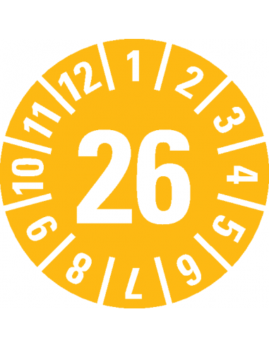 Keuringssticker met jaartal (anti-fraude dambordpatroon), vel