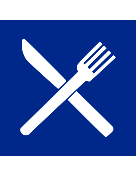 Restaurant bord, kunststof, blauw wit