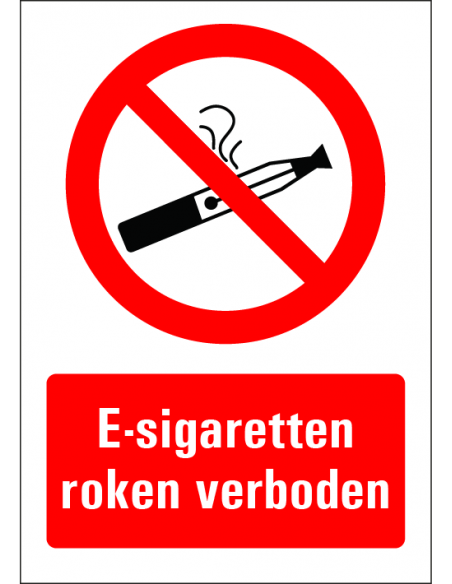Verboden E-sigaretten te roken bord met tekst, rood wit