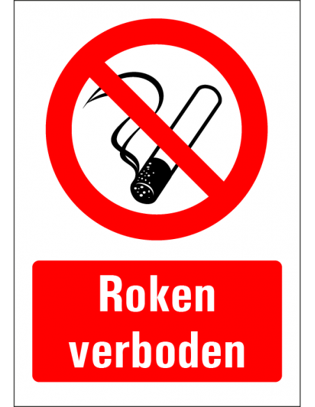 Verboden te roken bord met tekst