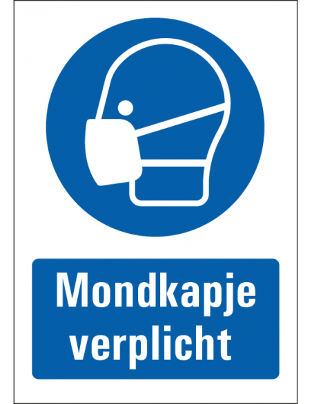 Mondkapje verplicht bord met tekst