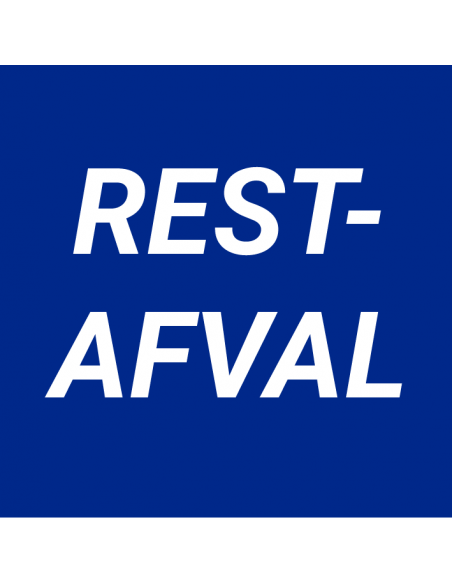 Restafval bord, kunststof, vierkant, blauw wit