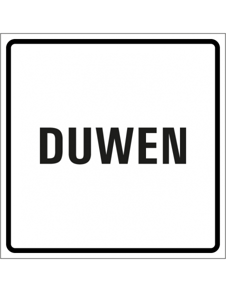 Duwen bord, kunststof, wit zwart, vierkant