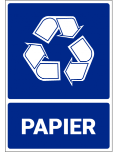 Afvalbord papier, kunststof, blauw wit