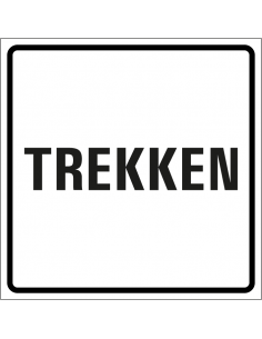 Trekken sticker, zwart wit, vierkant