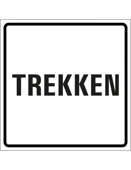 Trekken bord, kunststof, wit zwart , vierkant