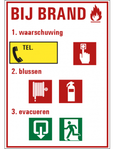 Richtlijnen bij brand sticker type 2, staand