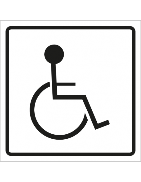 Rolstoel bordje, kunststof, wit, vierkant toilet, WC, gehandicapt