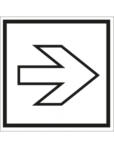 Pijl rechtdoor bord, kunststof, wit zwart