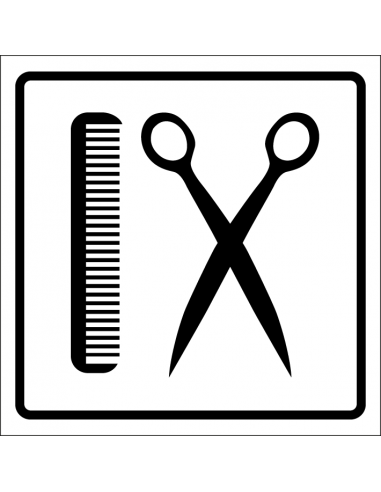 Kapsalon bord, kunststof, wit zwart, vierkant