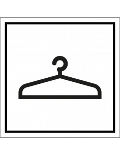 Kleedruimte bord, kunststof, wit zwart, vierkant