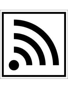 WiFi WLAN bord, wit zwart, vierkant, om wifi aan te geven