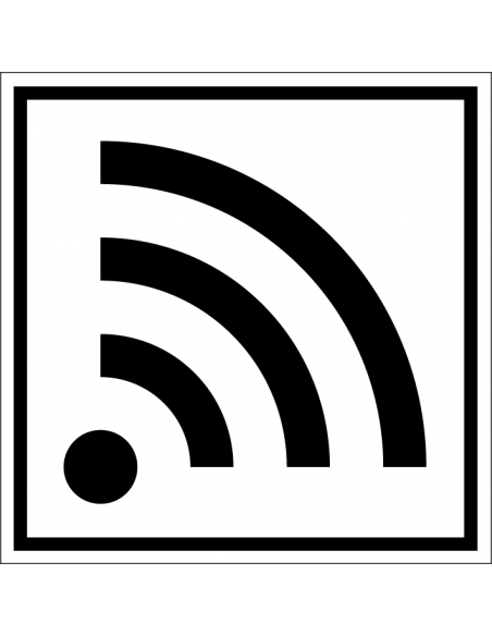 WiFi WLAN bord, wit zwart, vierkant, om wifi aan te geven