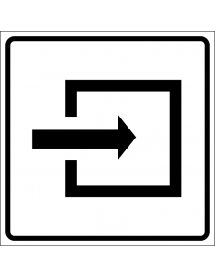 Ingang hier kunststof, vierkant, wit zwart, pictogram ingang