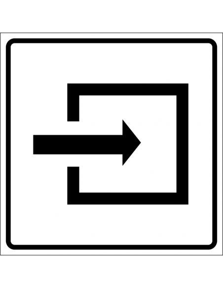 Ingang hier kunststof, vierkant, wit zwart, pictogram ingang
