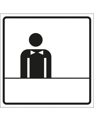 Receptie sticker, wit zwart, vierkant