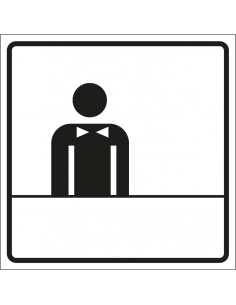 Receptie bord, kunststof, wit zwart