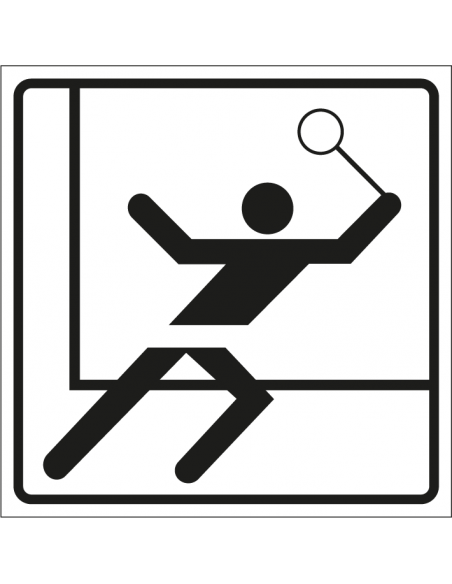 Squash bord, kunststof, wit zwart, vierkant