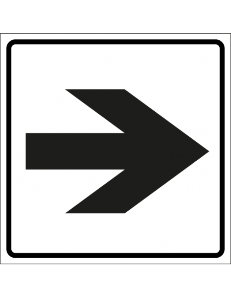 Richtingwijzer bord, kunststof, wit zwart, vierkant