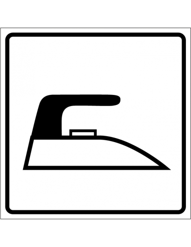 Strijkijzer bord, kunststof, wit zwart, vierkant