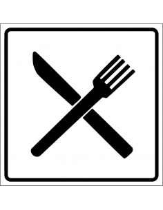 Restaurant sticker, wit zwart, vierkant