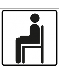 Wachtruimte sticker, wit zwart