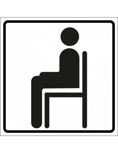 Wachtruimte bord, kunststof, wit zwart, vierkant