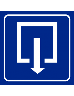 Uitgang sticker, blauw wit, vierkant