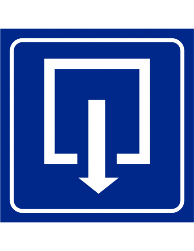 Uitgang sticker, blauw wit, vierkant