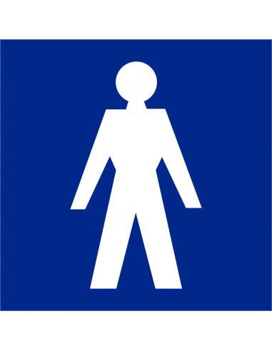 Heren toilet kunststof 100 x 100 mm, blauw