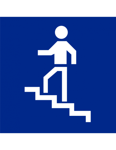 Trap stijgend bord, kunststof, blauw wit, vierkant