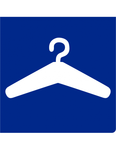 Garderobe bord, kunststof, blauw wit, vierkant