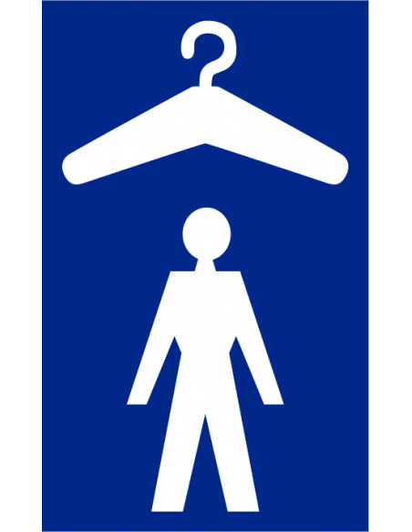 Garderobe man bord, kunststof, blauw wit, staand