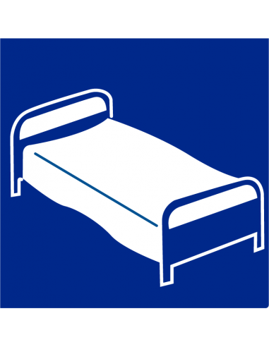 Slaapplaats bord, kunststof, blauw wit